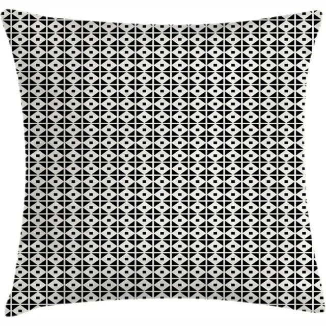 ABAKUHAUS Retro Kussenhoes – Dubbelzijdig bedrukt – 40x40 cm – Koksgrauw & Ivoor Koksgrauw en ivoor