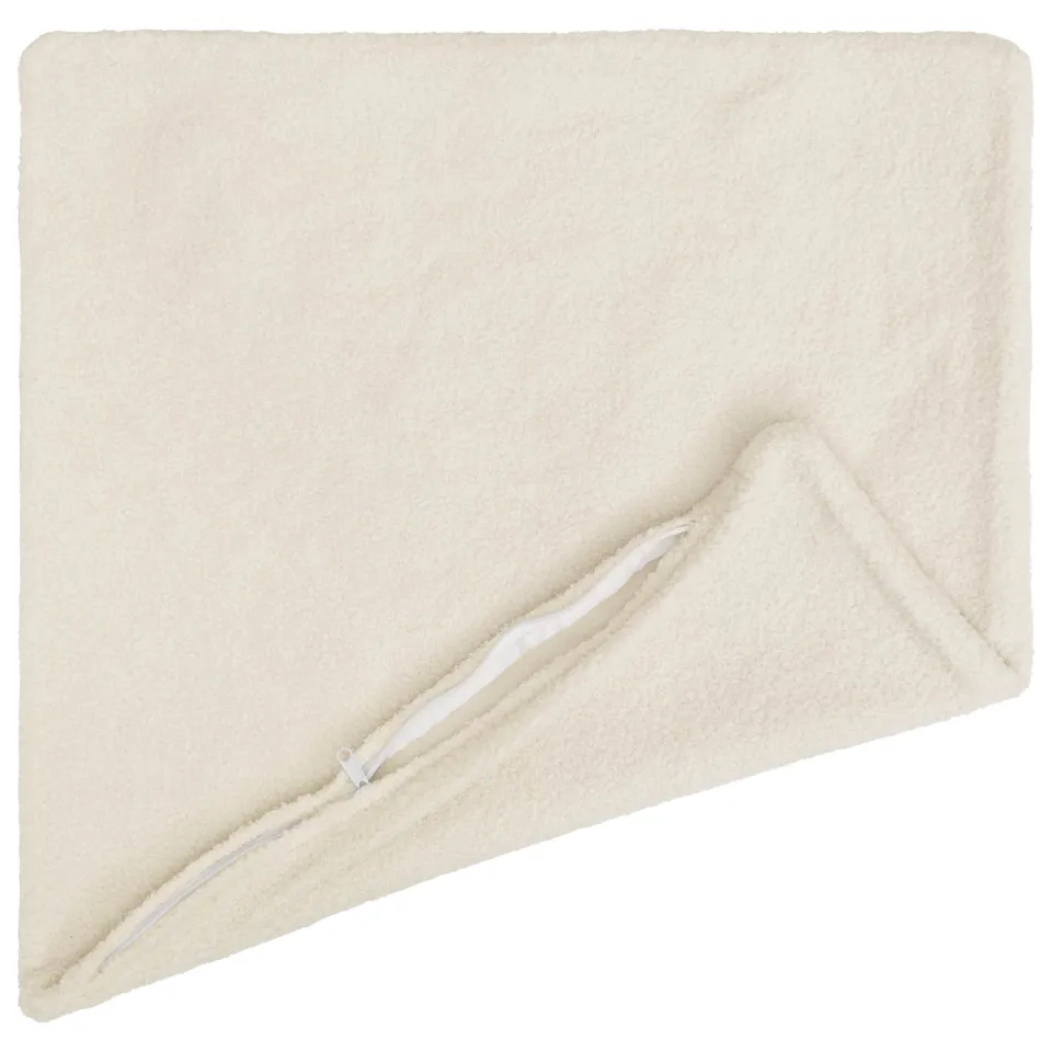 vidaXL Kussensloop 2 st HEERLEN Crèmekleurig 65 x 65 cm Bouclé, foto 4