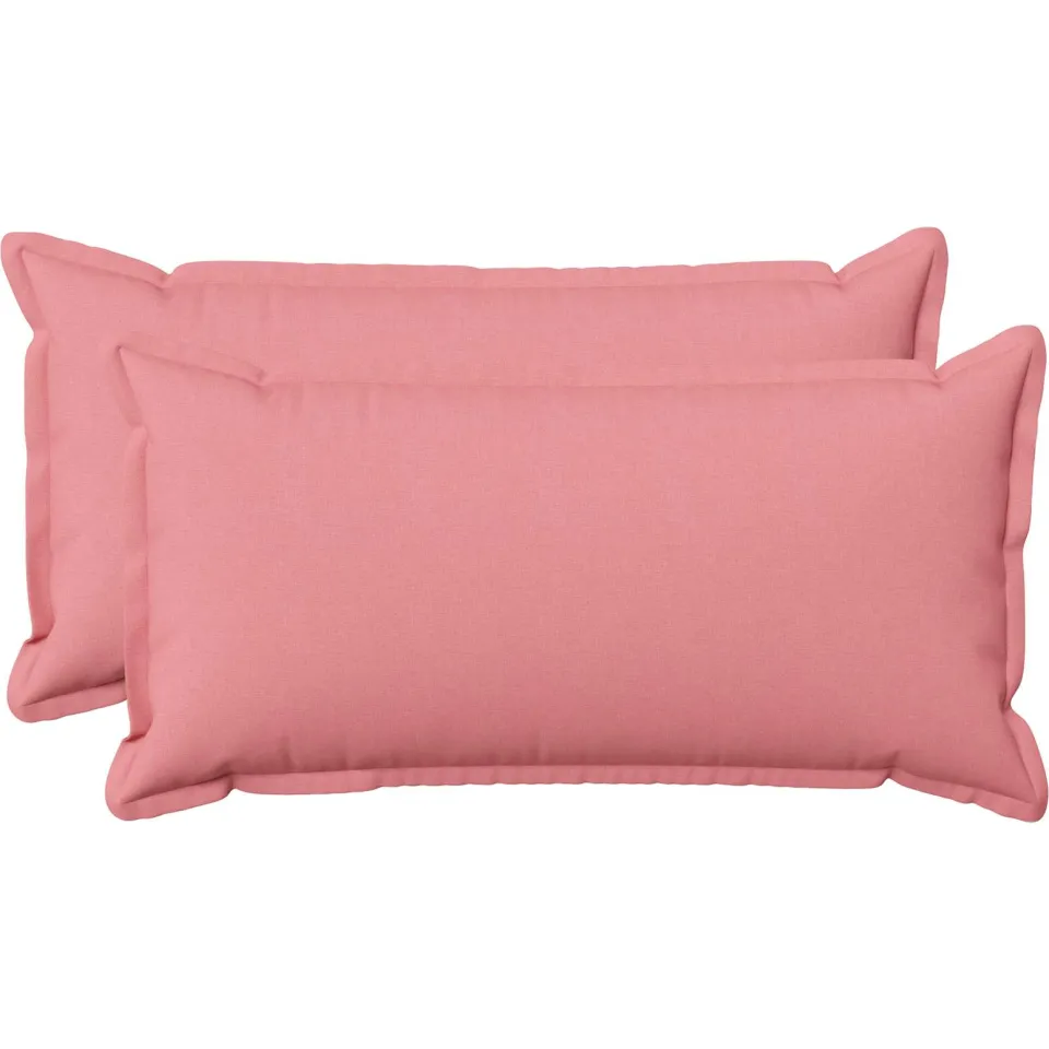 vidaXL Kussensloop 2 st HOUTEN Roze 40 x 80 cm Faux Linnen, foto 3