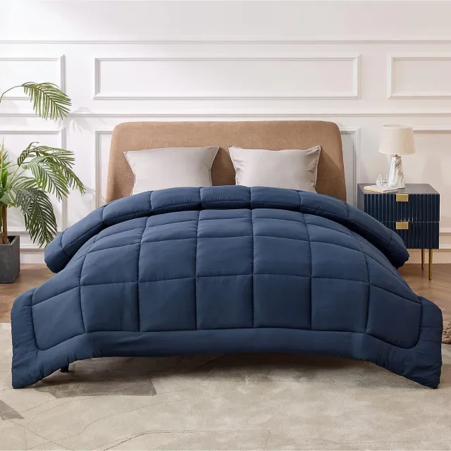 Bedsure winterdekbed 200 x 200 warm en zacht - dekbed 200 x 200 winter 450GSM vulling, Öko Tex, dekbed voor mensen met allergieën blauw