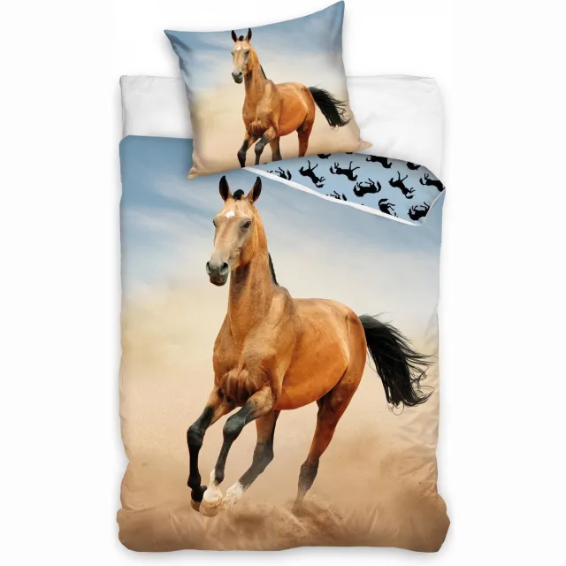 Carbotex Dekbedovertrek Horse Junior Katoen Bruin