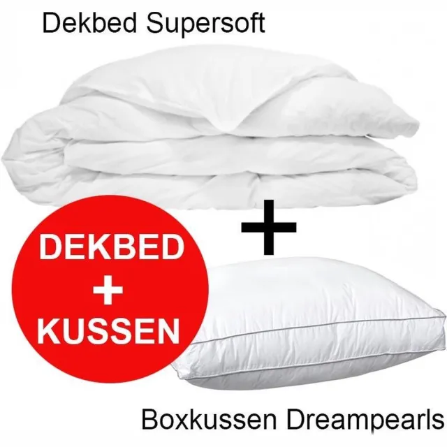 Klaas Vaak Dekbed Supersoft - 240x220 cm + Box Hoofdkussen Wit