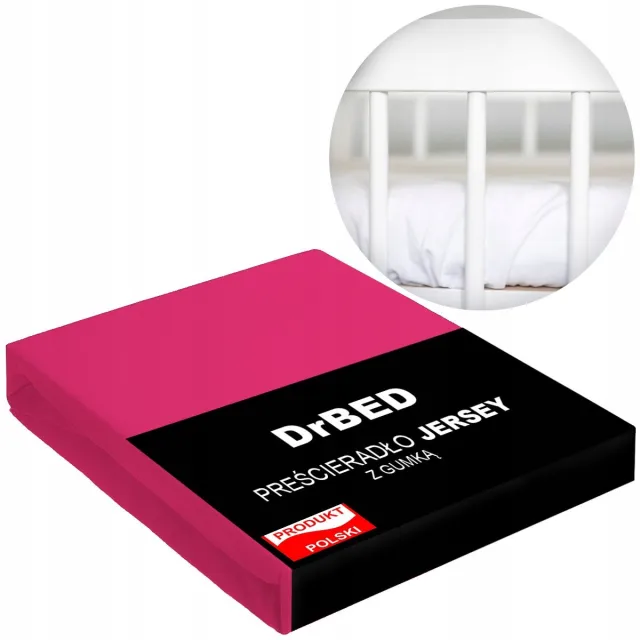 DrBED Jersey Kinderledikantlaken met Elastiek - Ademend Roze