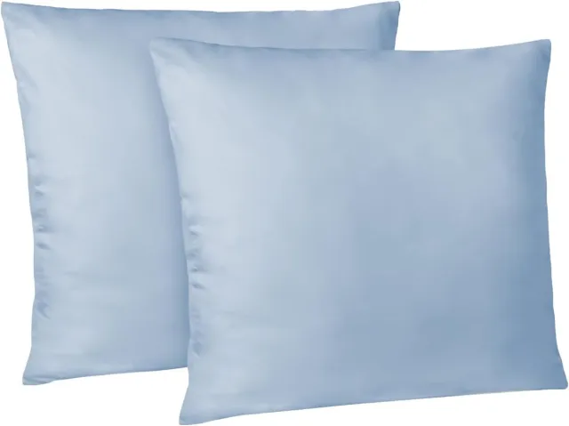 Azalia Set van 2 Kussenslopen 80 x 80 cm - Blauw - Microvezel met Ritssluiting - Zacht en Comfortabel