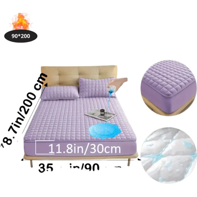 Bovista Waterdicht Hoeslaken - Beddengoed - Fitted Sheet - Bed - Paars 90x200