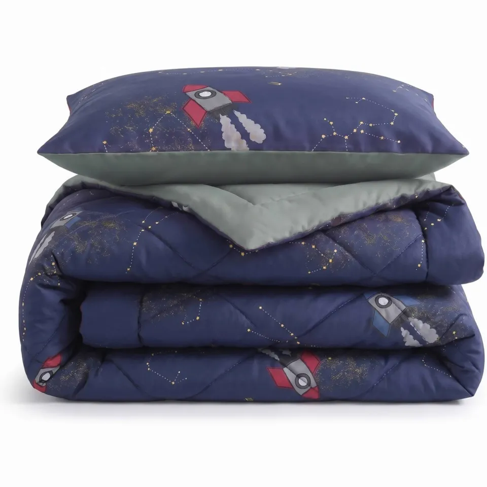 W dekbed zonder overtrek met kussensloop Lazy - rakket Donkerblauw