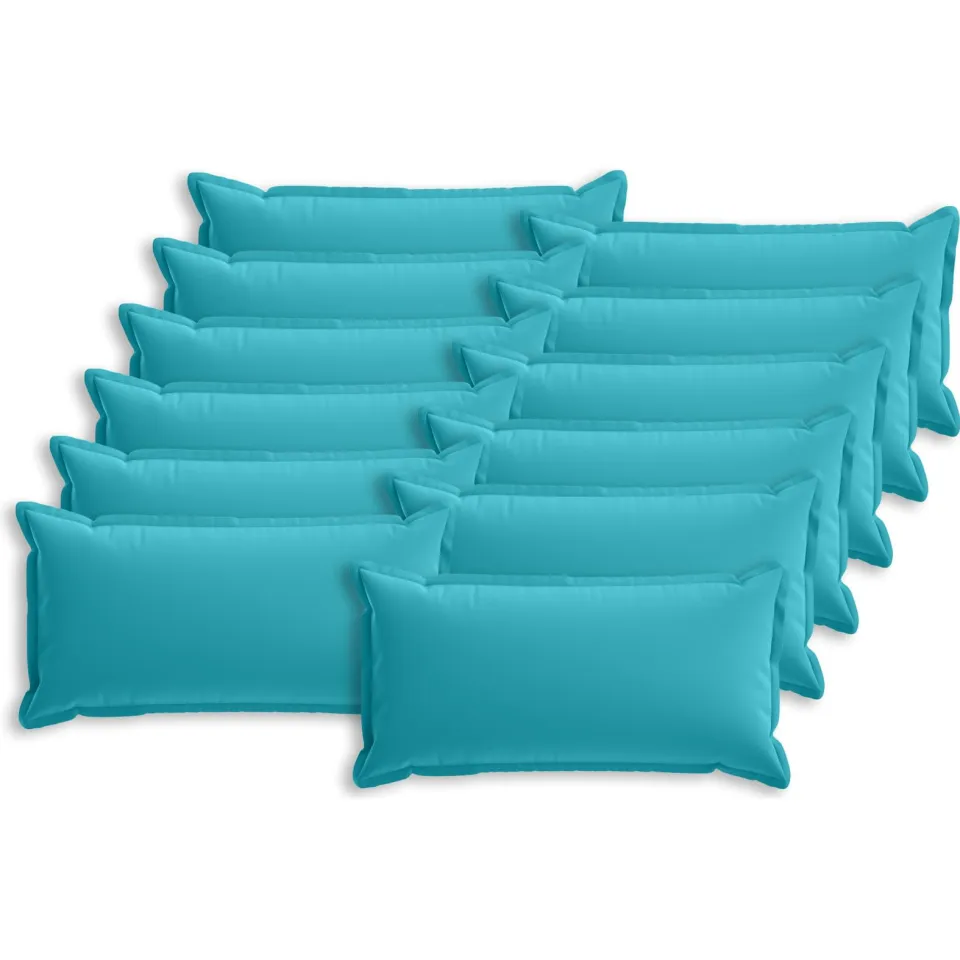 vidaXL Kussensloop 12 st HOUTEN Turquoise 40 x 80 cm Polyester