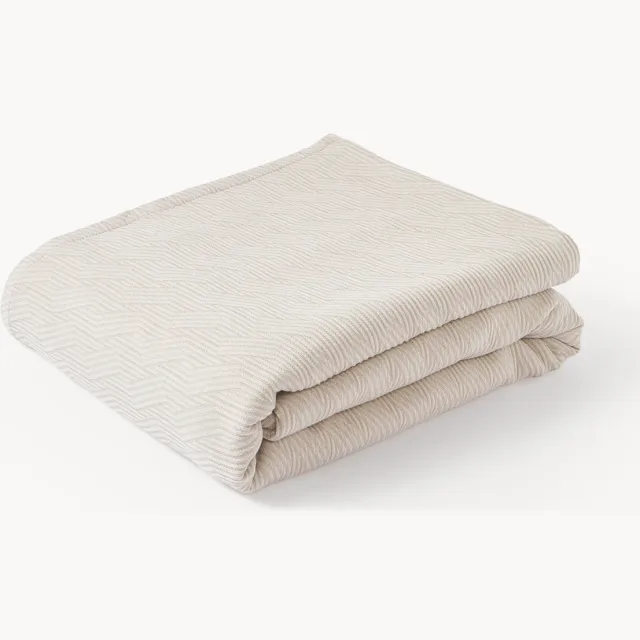 Westwing Collection Katoenen bedsprei Ebony Beige