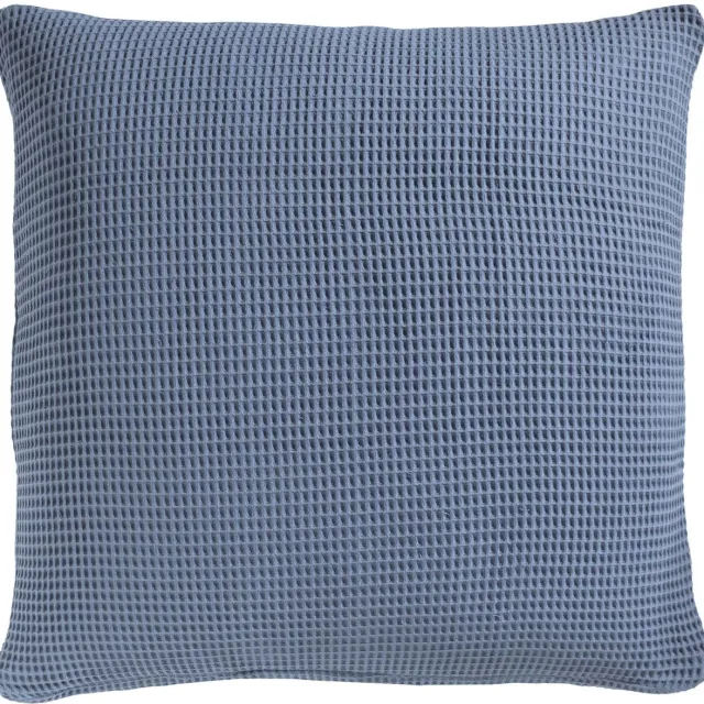 Heckettlane Kussensloop Wafel - Kussenhoes van 80x80 cm - 1 stuk - 100% Katoen - Blauw