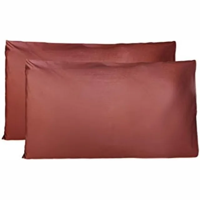 PromoHome Set van 2 Kussenslopen 100% Katoen 50x80 CM Bordeaux Rood - Zaksluiting - Hypoallergeen - Ademend Materiaal - Gemaakt in Italië - Beddengoed Kussenovertrekken