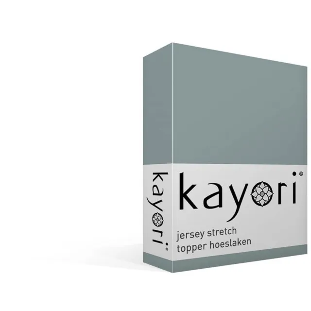 kayori Shizu jersey stretch topper hoeslaken - Eenpersoons - Blauw