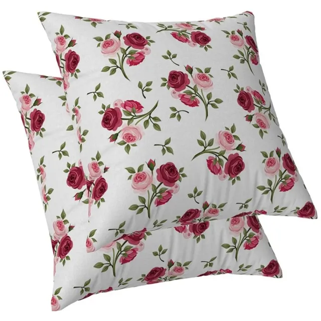 Unyqoos Set van 2 decoratieve kussenslopen met bloemenpatroon voor binnen en buiten Kleurjik