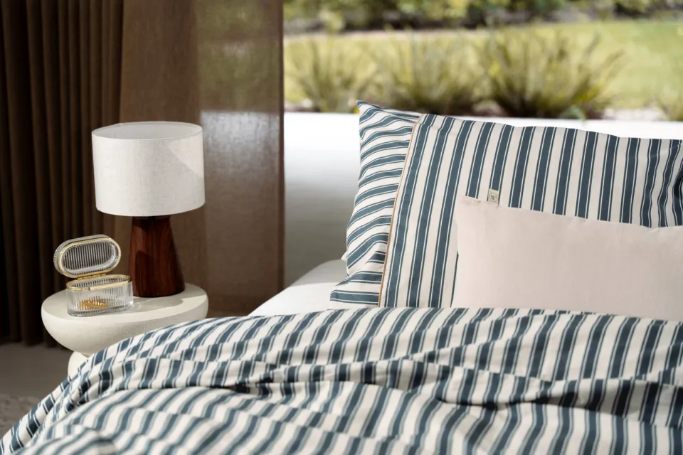 Walra Refined Lines dekbedovertrek katoen blauw, foto 6