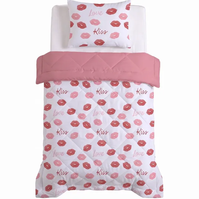 Sleeptime Kids Kusjes 2 in 1 Wasbaar Dekbed zonder Overtrek - Eenpersoons 140x200 cm - Inclusief 1 Kussensloop 60x70 cm - Microvezel - Wit