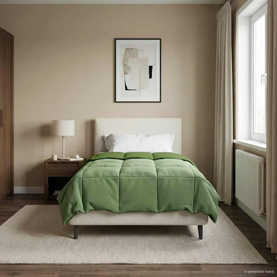 vidaXL Zomer Dekbed 155 x 220 cm Zomer Microfiber (100% polyester) groen, foto 4
