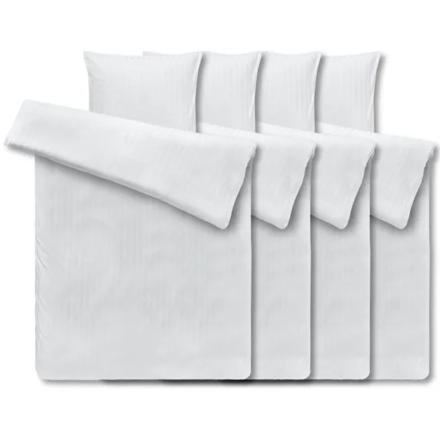PULSIVA 4x PULSIVA Dekbedovertrekset Satina 20 mm; 160x210 cm (BxL), 65x100 cm (LxB); wit; 4 set / verpakking