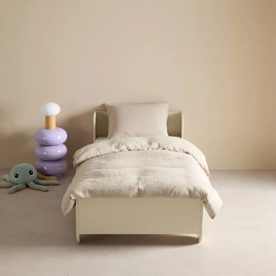NOUS Kids mousseline dekbedovertrek kinderbed (120x150 cm) zand, foto 4