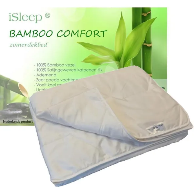 iSleep Dekbed Zomer Bamboo Comfort - 100% Bamboe - Litsjumeaux - 240x200 cm - Wit