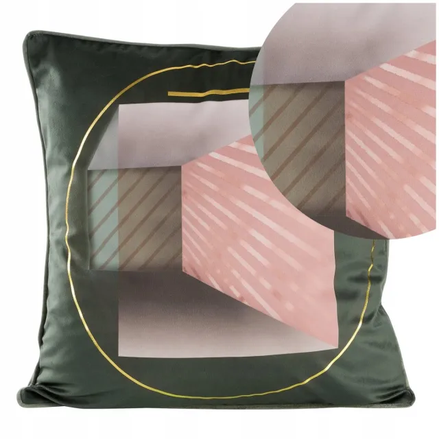 Eurofirany Decoratieve Kussensloop Velvet Adler/1 40x40 Staalgrijs 3D Geometrisch