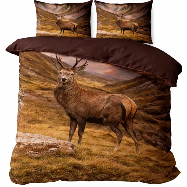 decoware Dekbedovertrek Deer Mountain 200x220 cm – Katoen Renforcé – Met Kussenslopen – Tweepersoons Taupe