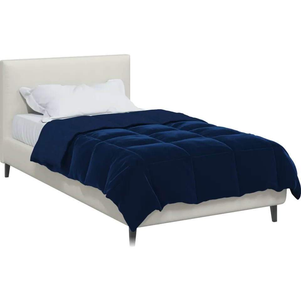 vidaXL Winter Dekbed 155 x 200 cm Winter Microfiber (100% polyester) blauw, foto 2
