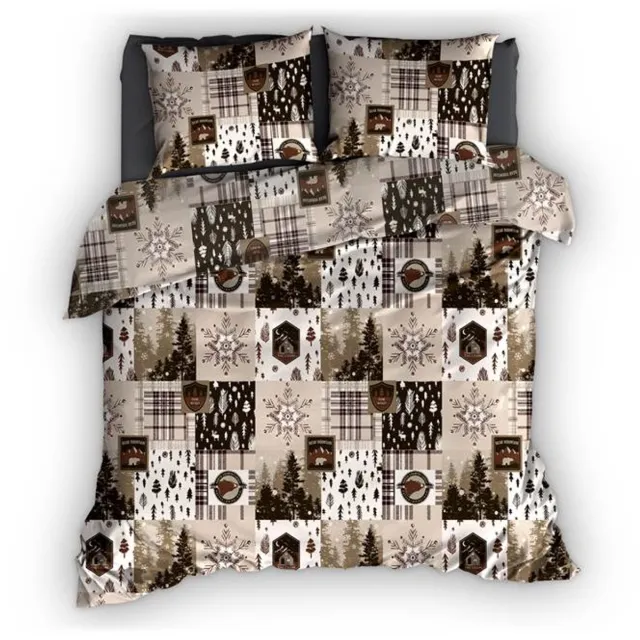 Romanette Andes Dekbedovertrek - Lits-jumeaux - 240x200/220 cm - Bruin
