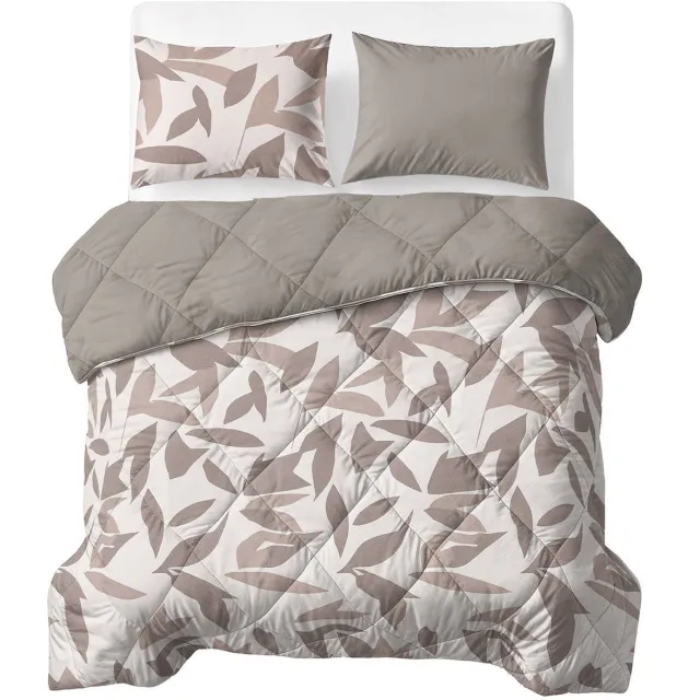 W dekbed zonder overtrek met kussensloop Lazy - omkeerbaar design zand-offwhite, foto 2