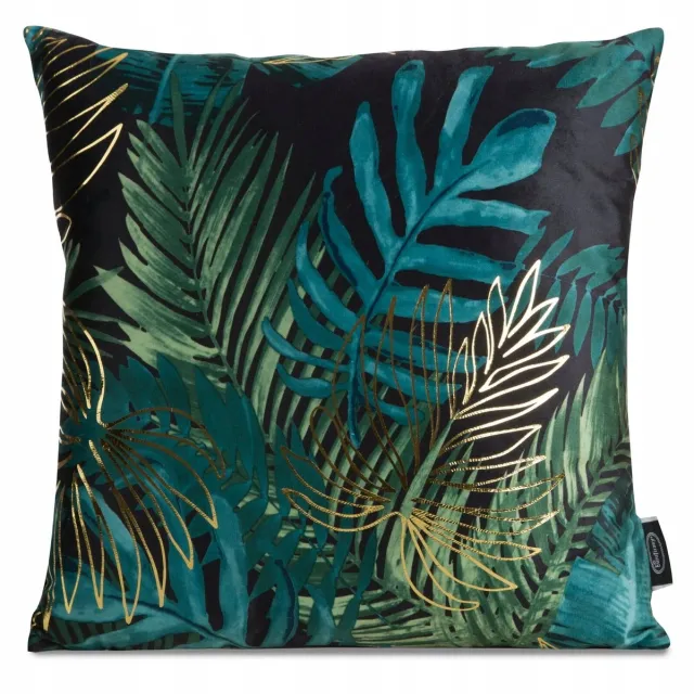 Eurofirany Davos Sierkussen 40x40 cm Zwart met Gouden Bladeren