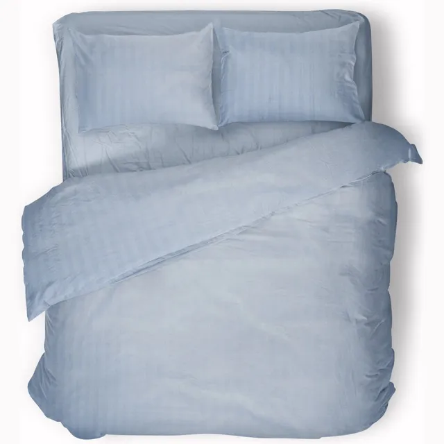 Eleganzzz Dekbedovertrek Uni - Artice Ice - Dekbedovertrek 240x200/220cm - Satijnstreep / Satijn Streep - Hotel Kwaliteit Satin Stripe - Dekbedovertrekken - Effen Dekbedovertrek Licht Blauw