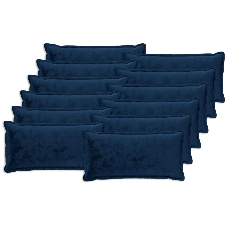 vidaXL Kussensloop 12 st HOUTEN Marineblauw 40 x 80 cm Flanel, foto 3