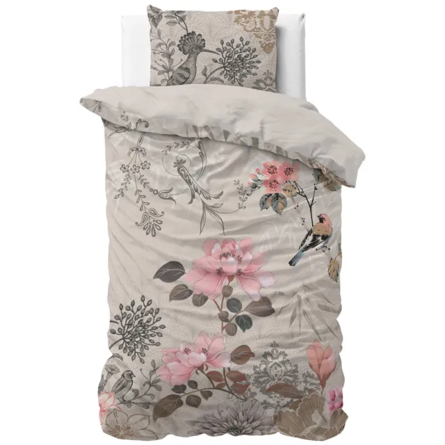 Sleeptime Essentials Forest Flowers dekbedovertrek crème