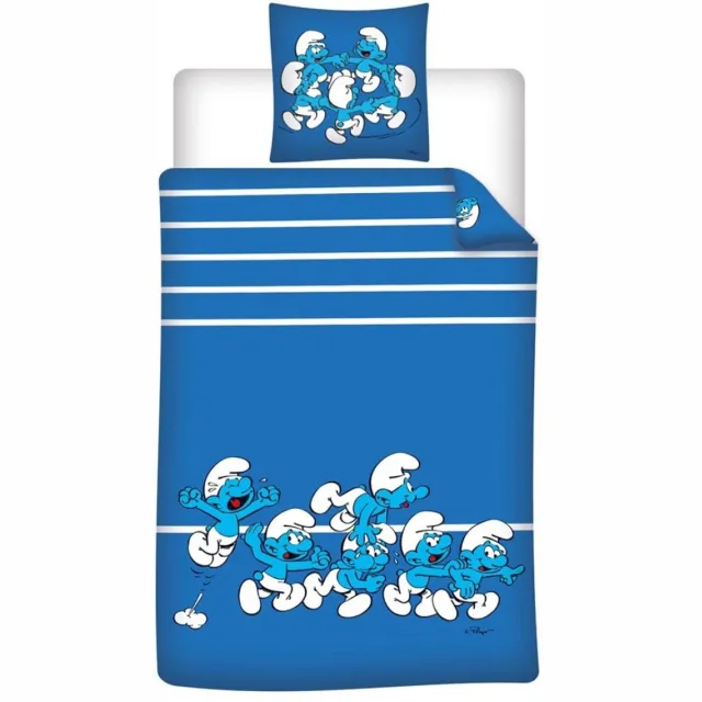De Smurfen Dekbedovertrek Blue - 140 x 200 cm / 65 x 65 cm - polycotton Blauw