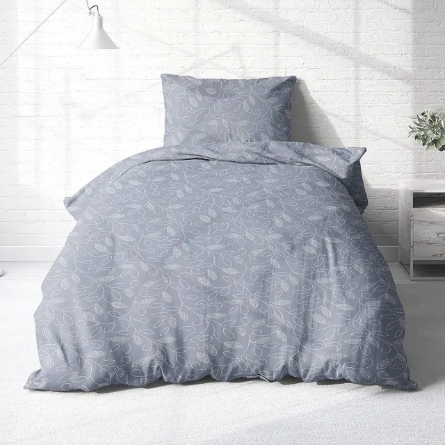 Träumschön Flanellen beddengoed , blauw, bloemenrankje, duifblauw design, bloemen beddengoed, blauw, pluizig beddengoed , katoen