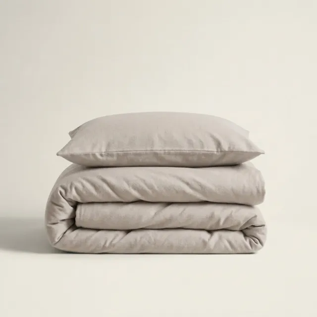 Dekbed-Discounter Dreamhouse Dekbedovertrek - Percale Katoen - Korte instopstrook - Wassen op 40 graden - Inclusief 1 kussensloop - Grijs