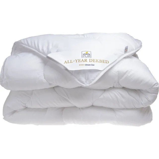 Vitality Pur All Year Dekbed - 140x200 - Eenpersoons - Enkeldekbed Voor Alle Seizoenen - Ademend & Vochtregulerend - Anti Allergie & Huisstofmijt - Luxe Hotelkwaliteit - Warmteklasse 3 - Zomer & Winterdekbed Wit