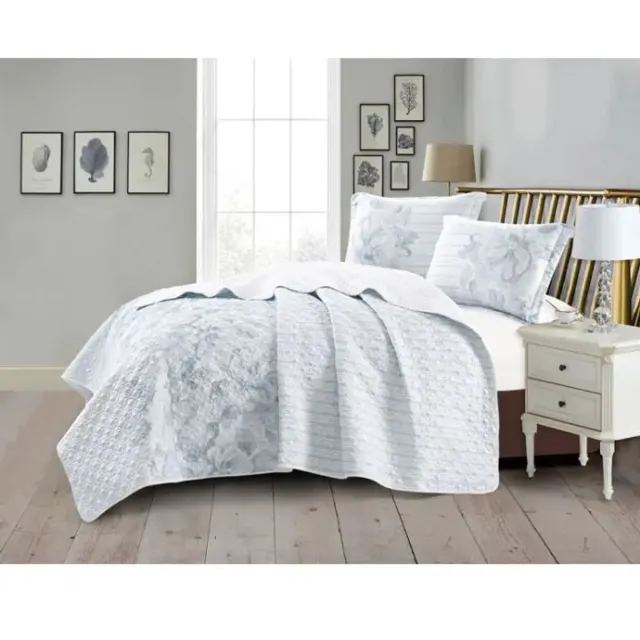 Cinar Tulin CNR005 Bedspreiset - 240 x 260 cm - Wit - Polyester