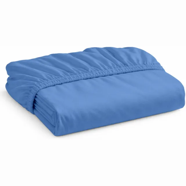 decoware Hoeslaken Jersey - IJs Blauw - Katoen - Elastisch - 90x220 cm - Geschikt voor matrassen tot 25 cm