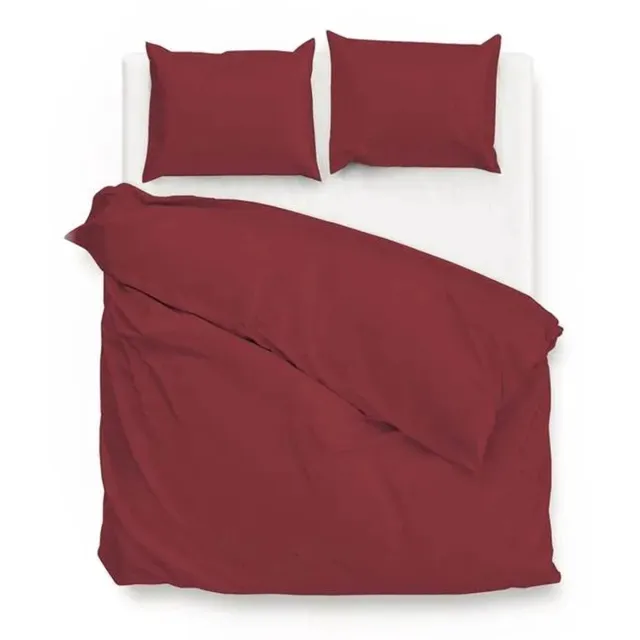 Zohome Dekbedovertrek Satinado - Effen Bedlinnen - Rood - Dekbedhoes van 100% Katoen-Satijn Spicy Red