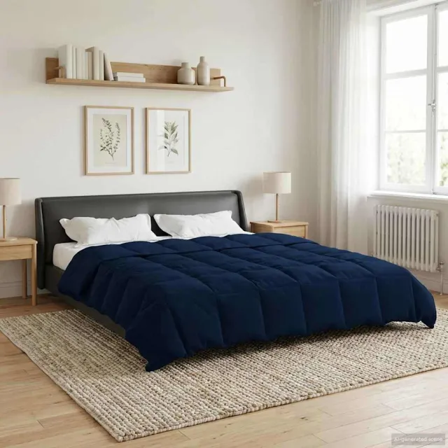 vidaXL Zomer Dekbed 200 x 200 cm Zomer Microfiber (100% polyester) Blauw