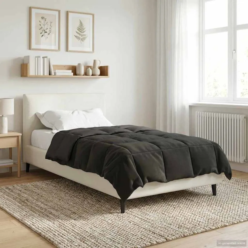 vidaXL Vol jaar dekbed 155 x 220 cm Microfiber (100% polyester) anthraciet, foto 4