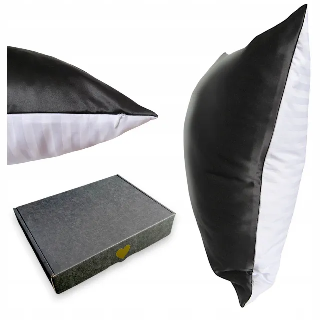 Misueno Zwarte Zijden Kussensloop 50x70cm met Katoen - Luxe & Comfort