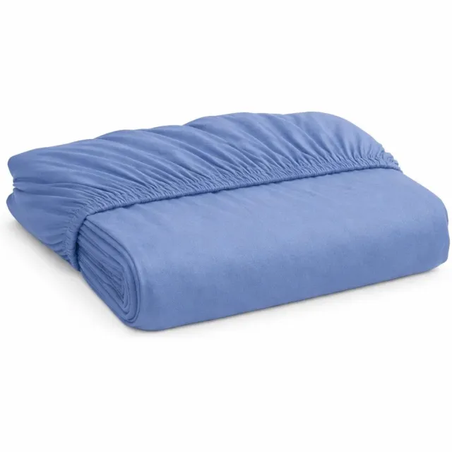 decoware Hoeslaken Jersey - IJs Blauw - Katoen - Elastisch - 90/100x200 cm - Geschikt voor matrassen tot 25 cm