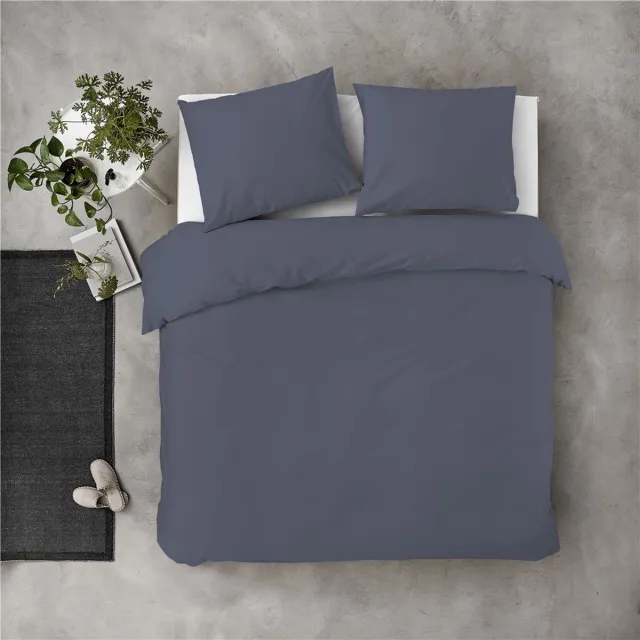 BYRKLUND Dekbedovertrek Sleep Softly - 155x220 - 100% Katoen - Donker Blauw