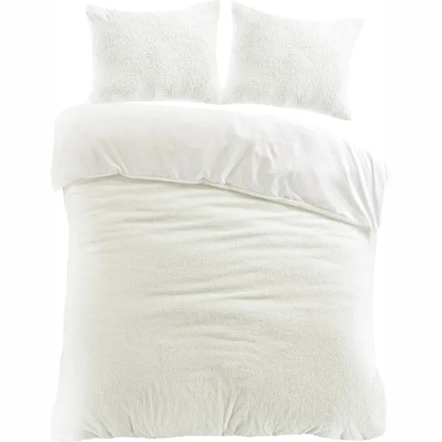 Droomtextiel Teddy Fleece Dekbedovertrek ivoor - Lits-jumeaux - 240x200/220 cm - Heerlijk Zachte Teddy