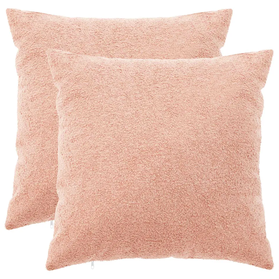 vidaXL Kussensloop 2 st HEERLEN Roze 60 x 60 cm Bouclé