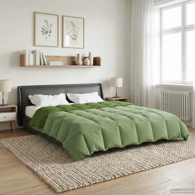 vidaXL Zomer Dekbed 240 x 260 cm Zomer Microfiber (100% polyester) Groen