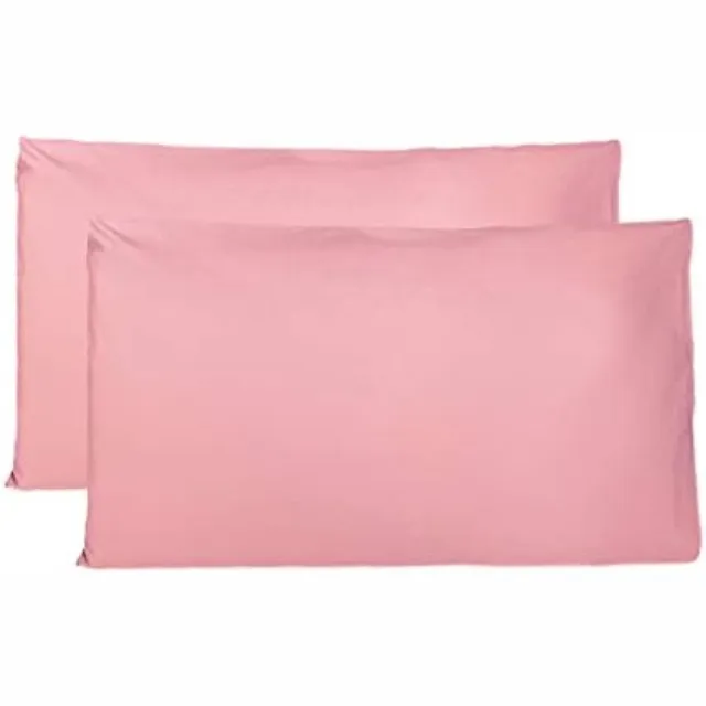 PromoHome Set van 2 Kussenslopen 100% Puur Katoen 50x80 CM - Roze | Zaksluiting | Hypoallergeen | Ademend Materiaal | Italiaanse Kwaliteit | Standaard Maat