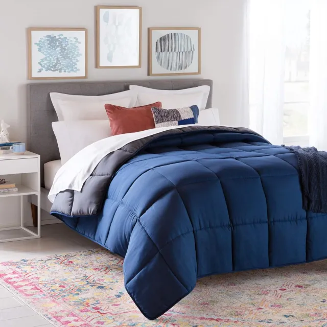 Solacis Dekbed zonder overtrek en wasbaar - Hoesloos - Dekbed - Zonder hoes - Wasbaar - Must have! marineblauw/grafiet