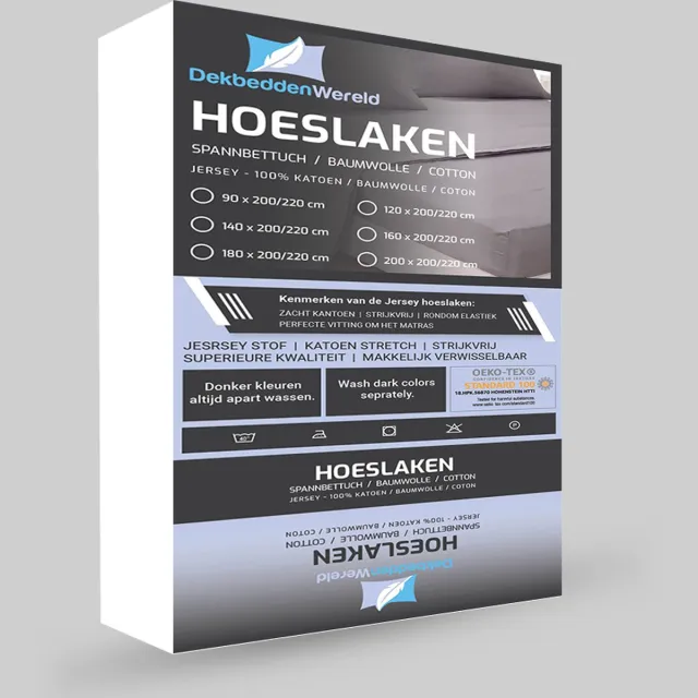 dekbeddenwereld Jersey Stretch Hoeslaken - Extra Stretch Jersey Hoeslaken voor Matrassen – Premium Zacht, Ademend en Duurzaam met Elastiek Rondom voor een Veilige, Kreukvrije Pasvorm en Dagelijks Slaapcomfort - wit - 160 cm x 200 cm