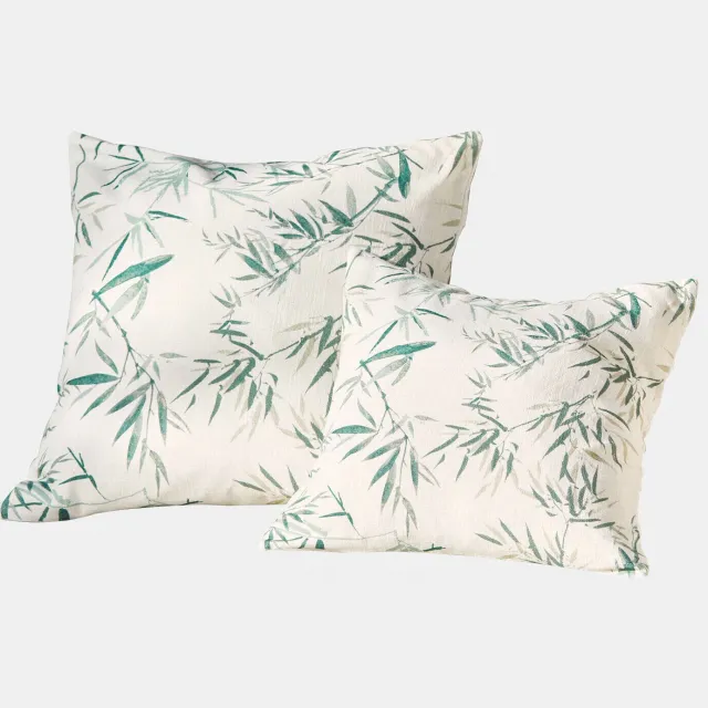 Loberon Kussenhoes set van 2 Clarisa beige/groen